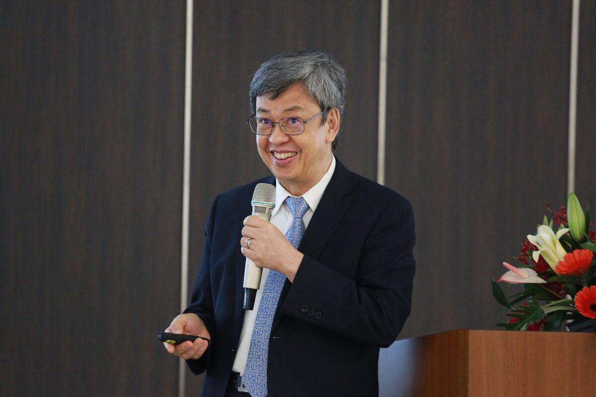 前副總統陳建仁院士主講「病毒肝炎與肝癌的分子流行病學研究」。圖片